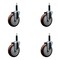 Service Caster 5'' Maroon Poly Wheel Swivel 3/4'' Expanding Stem Caster Set, 4PK SCC-EX20S514-PPUB-MRN-34-4 - alternate 1